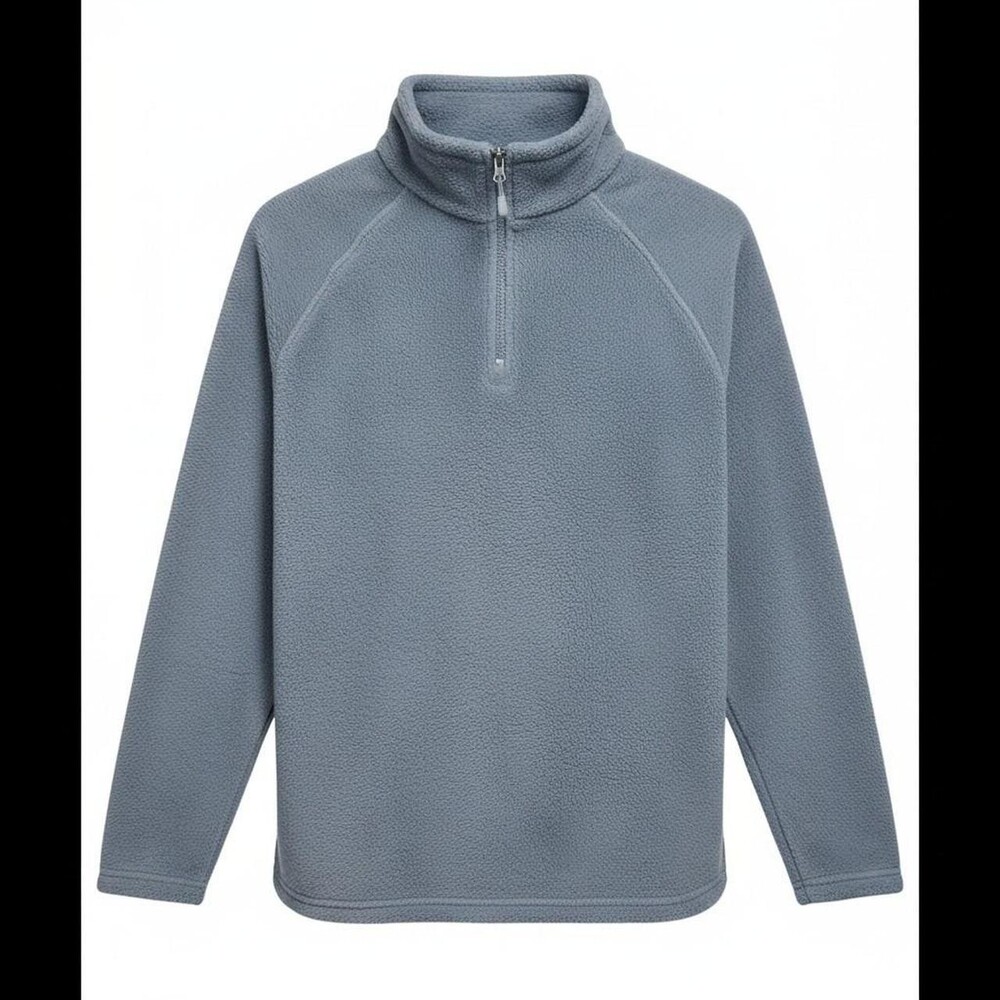 Gray quarter zip fleece jumper #fleece #cozy